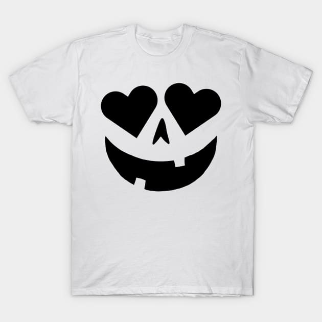 Pumpkin Heart Eye Face Jack O Lantern - Halloween Costume T-Shirt by HappyGiftArt